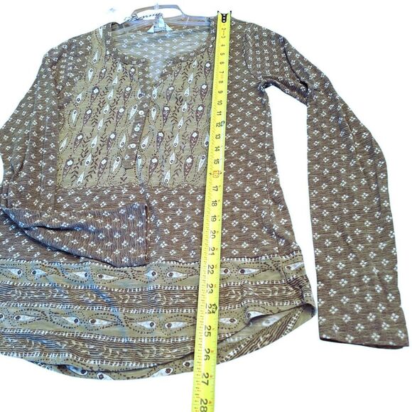 Lucky Brand NWT Boho Long Sleeve Blouse Top Olive Green Autumn MSRP $50 SOFT S - Picture 9 of 14